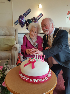 A former factory worker has celebrated her 100th birthday with a party alongside friends and family at her care home in Chester-le-Street.